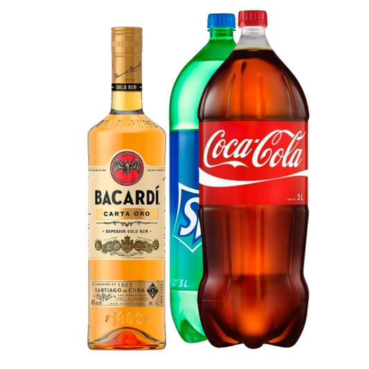 Ron Bacardí Carta de Oro 750cc + Bebida 3 Litros