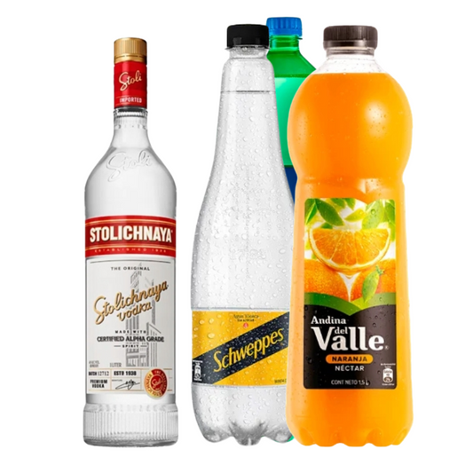 Promo Vodka Stolichnaya 1 Litro + Tonica o Nectar 1.5 Litros